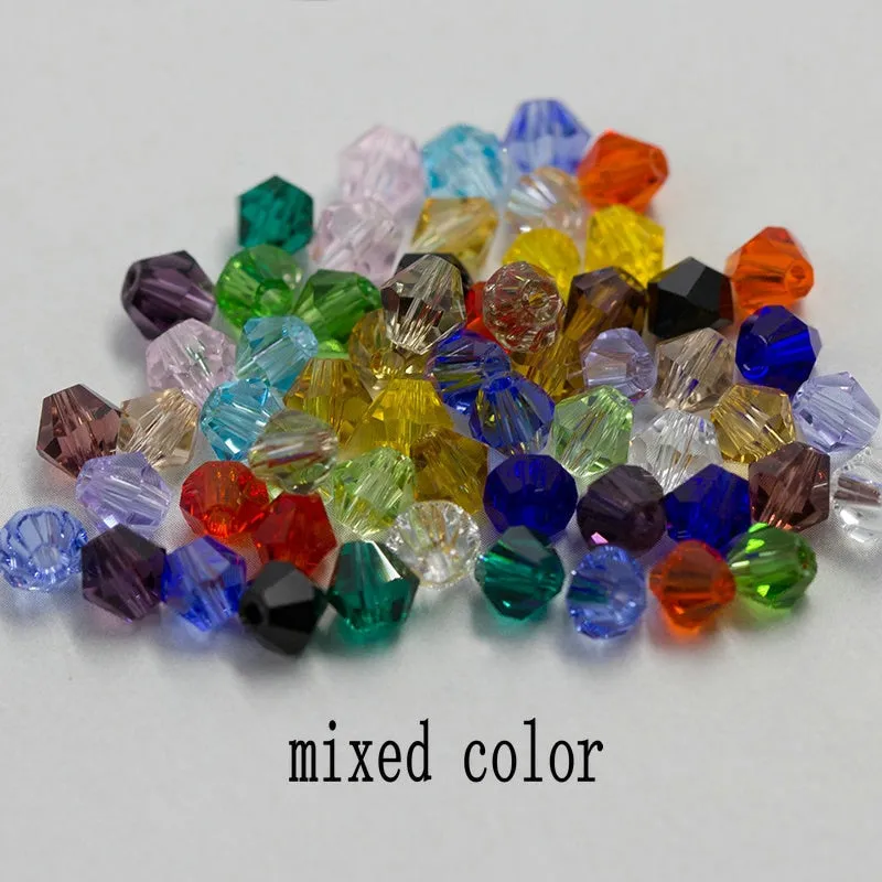 Buy 1 And Get 1 Free 4mm Shiny Crystal Beads Bicone Beads Glass Beads Loose Spacer Beads for bracelet DIY Jewelry Making  200pcs