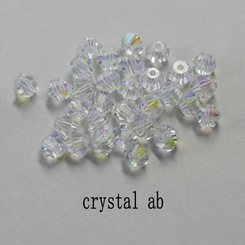 Buy 1 And Get 1 Free 4mm Shiny Crystal Beads Bicone Beads Glass Beads Loose Spacer Beads for bracelet DIY Jewelry Making  200pcs