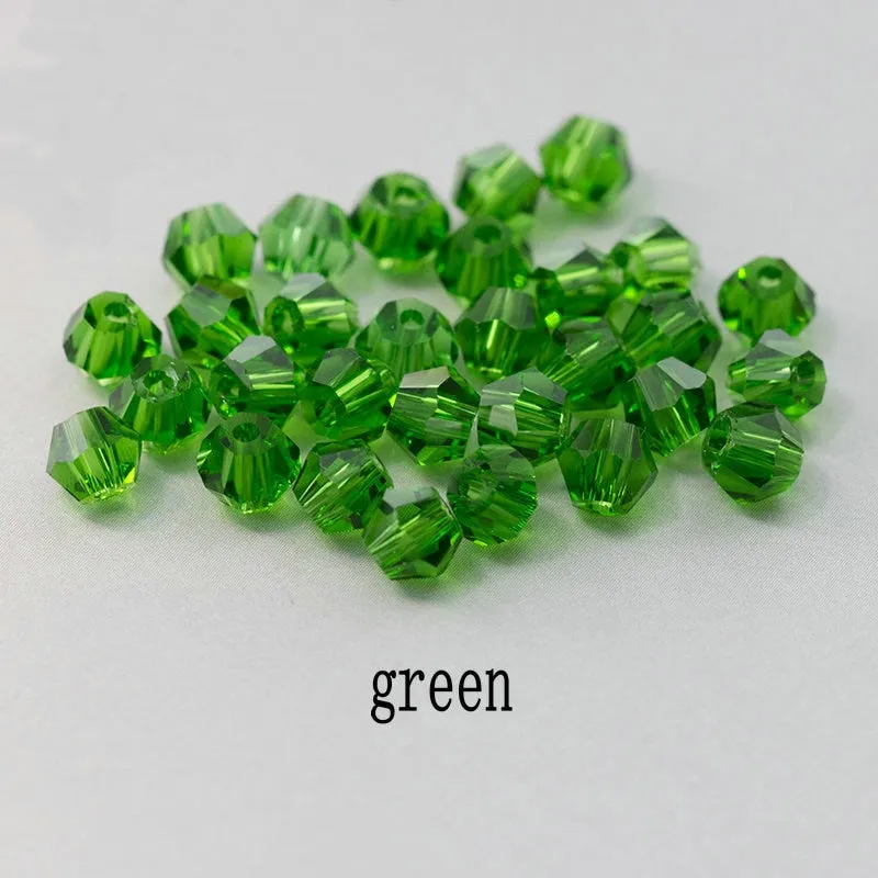Buy 1 And Get 1 Free 4mm Shiny Crystal Beads Bicone Beads Glass Beads Loose Spacer Beads for bracelet DIY Jewelry Making  200pcs