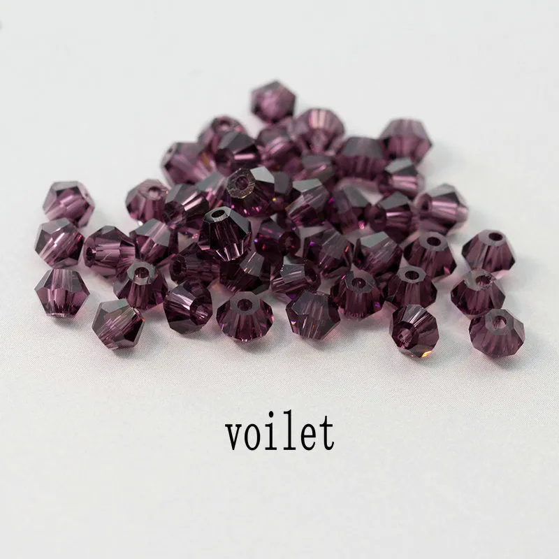 Buy 1 And Get 1 Free 4mm Shiny Crystal Beads Bicone Beads Glass Beads Loose Spacer Beads for bracelet DIY Jewelry Making  200pcs