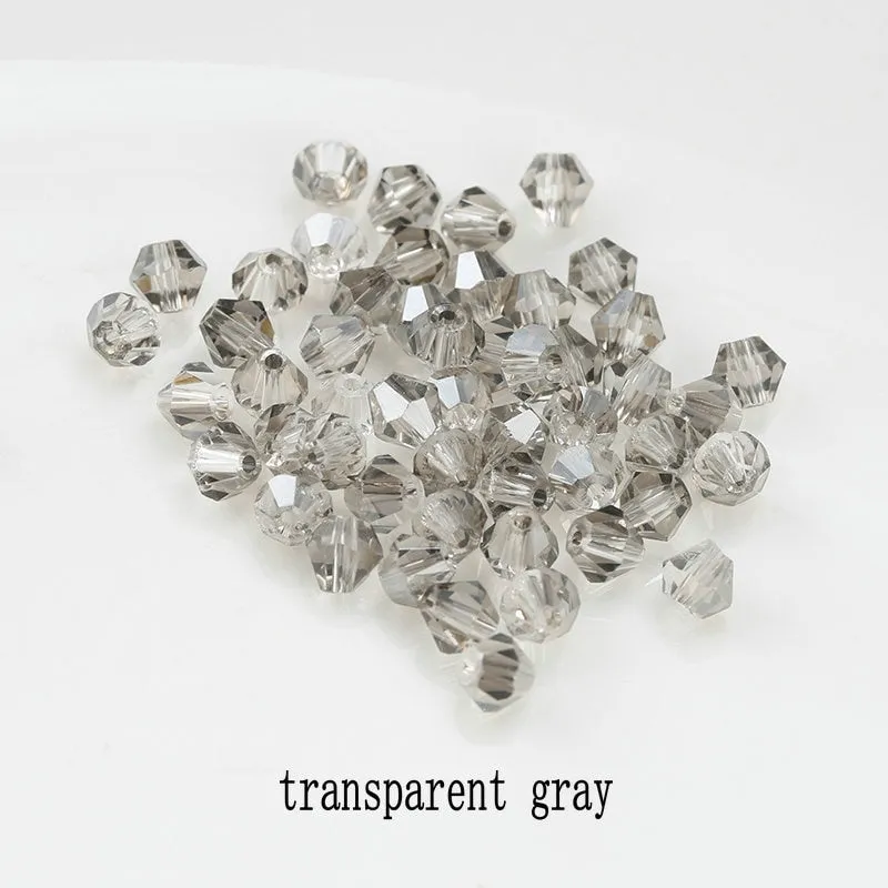 Buy 1 And Get 1 Free 4mm Shiny Crystal Beads Bicone Beads Glass Beads Loose Spacer Beads for bracelet DIY Jewelry Making  200pcs