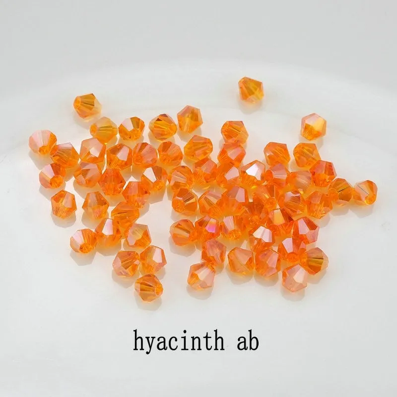 Buy 1 And Get 1 Free 4mm Shiny Crystal Beads Bicone Beads Glass Beads Loose Spacer Beads for bracelet DIY Jewelry Making  200pcs