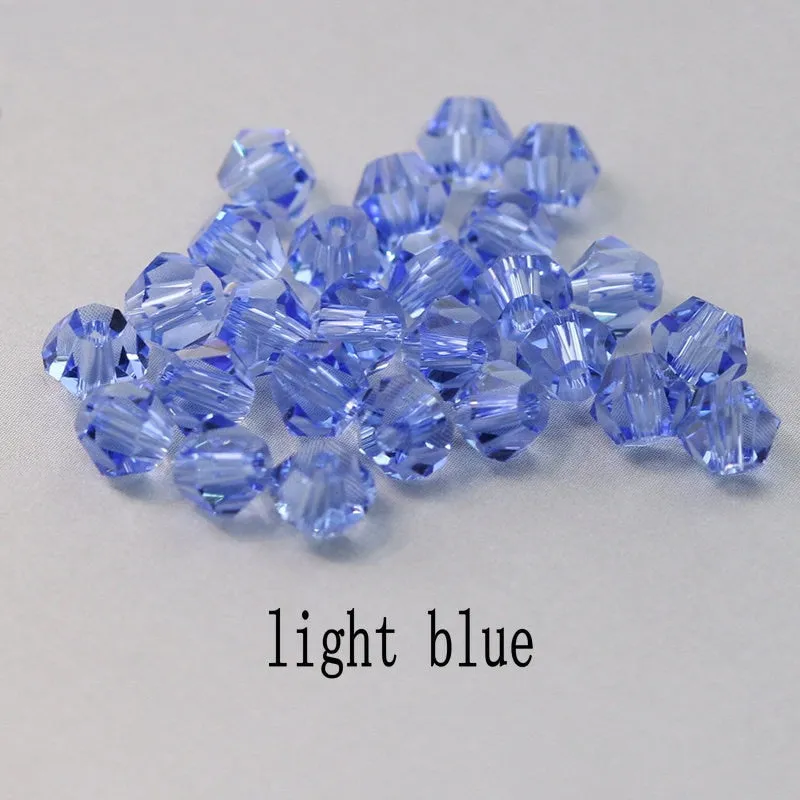 Buy 1 And Get 1 Free 4mm Shiny Crystal Beads Bicone Beads Glass Beads Loose Spacer Beads for bracelet DIY Jewelry Making  200pcs