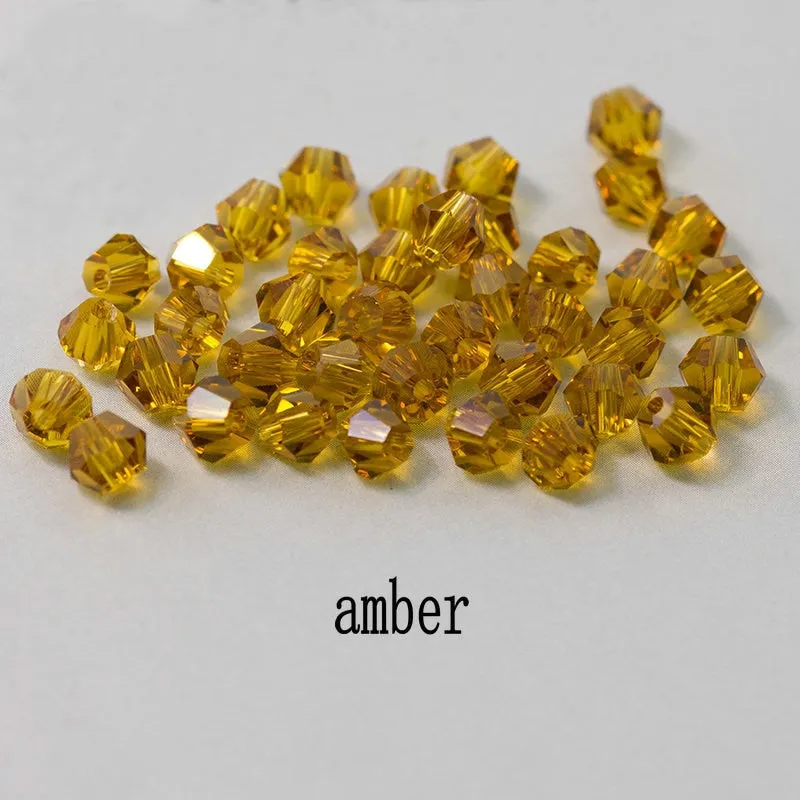 Buy 1 And Get 1 Free 4mm Shiny Crystal Beads Bicone Beads Glass Beads Loose Spacer Beads for bracelet DIY Jewelry Making  200pcs