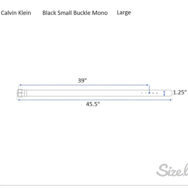 Calvin Klein Ladies Black & Gray Leather Monogram Belt