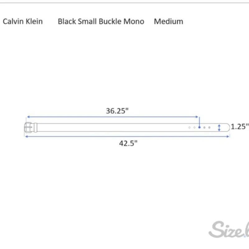 Calvin Klein Ladies Black & Gray Leather Monogram Belt