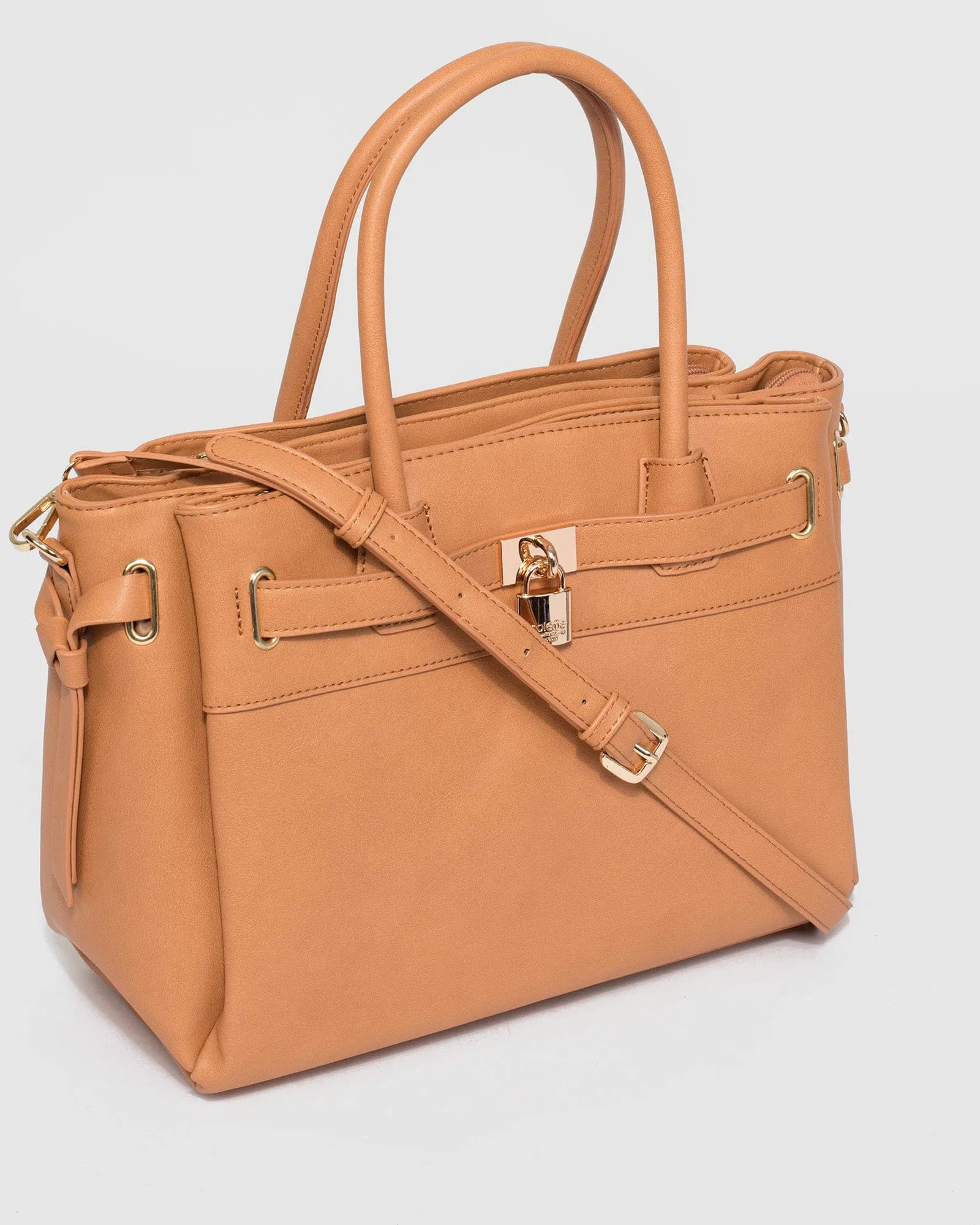 Caramel Elora Tie Tassel Tote Bag