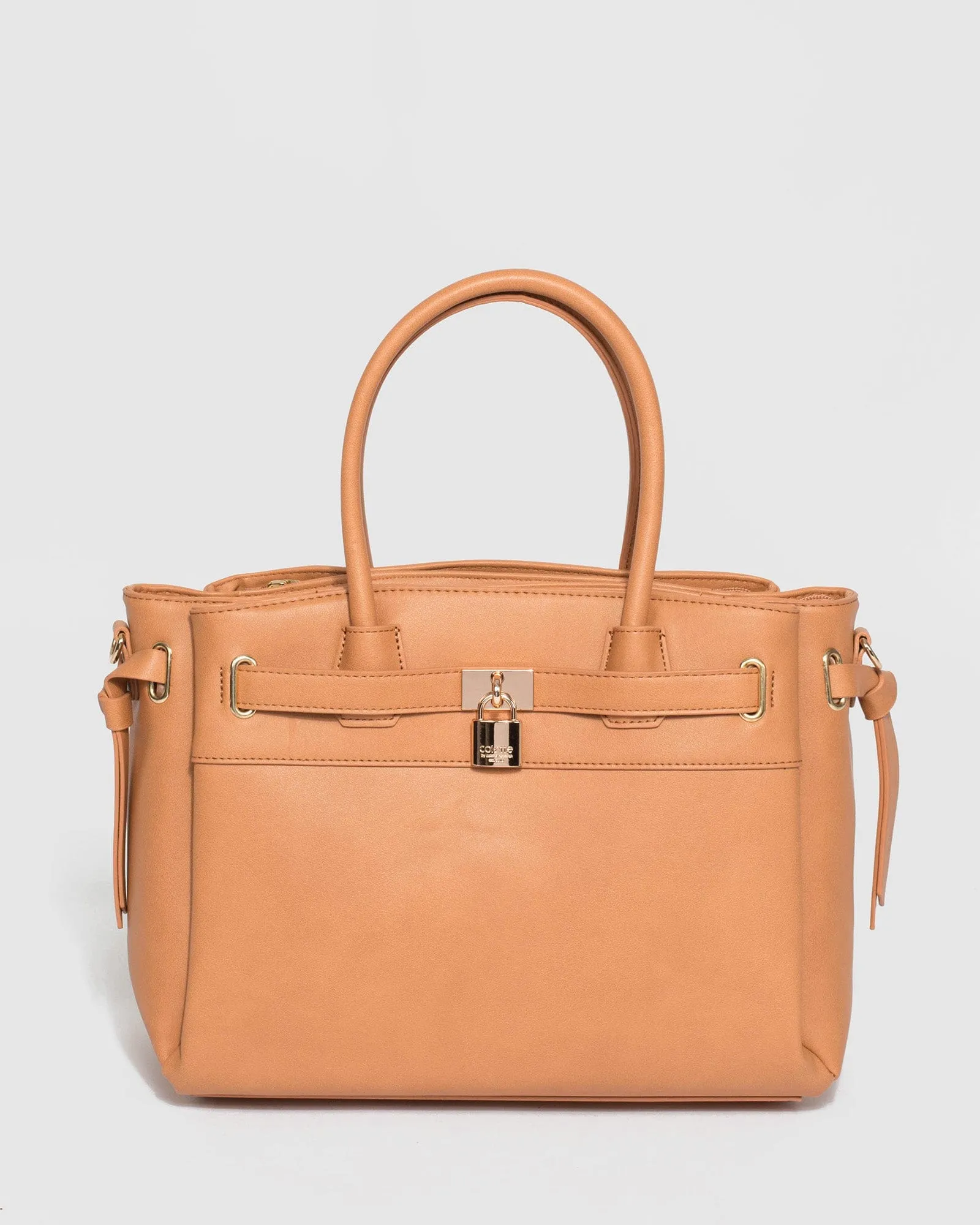 Caramel Elora Tie Tassel Tote Bag