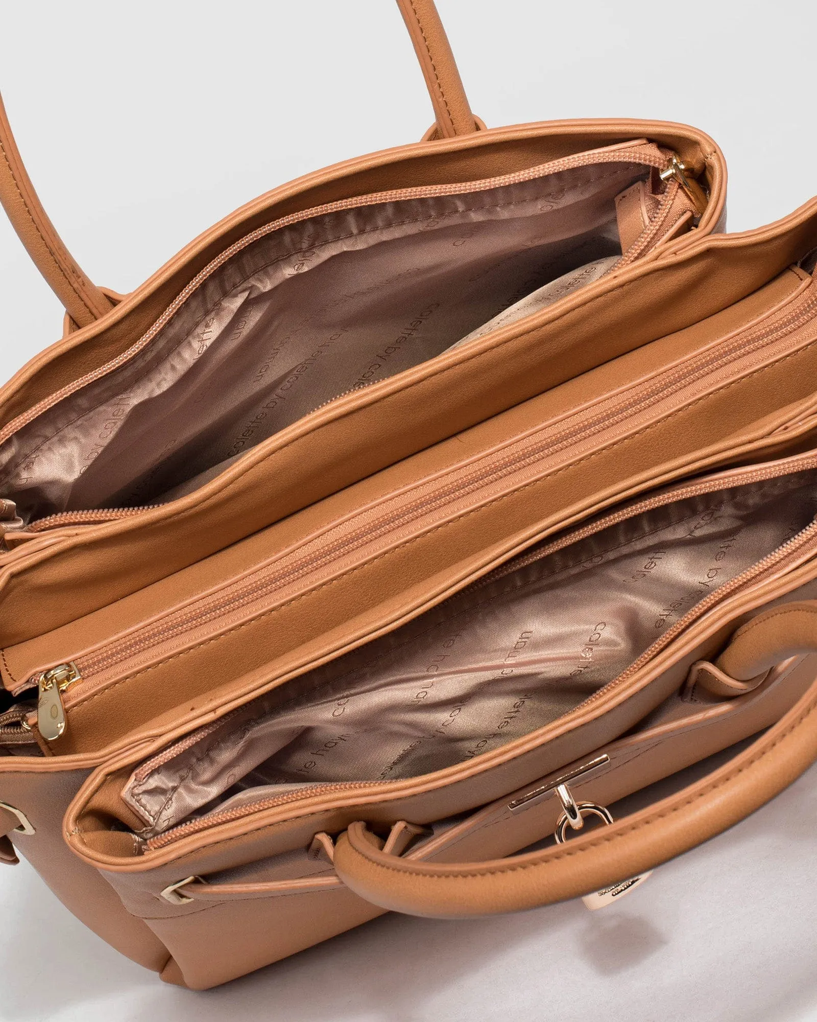 Caramel Elora Tie Tassel Tote Bag