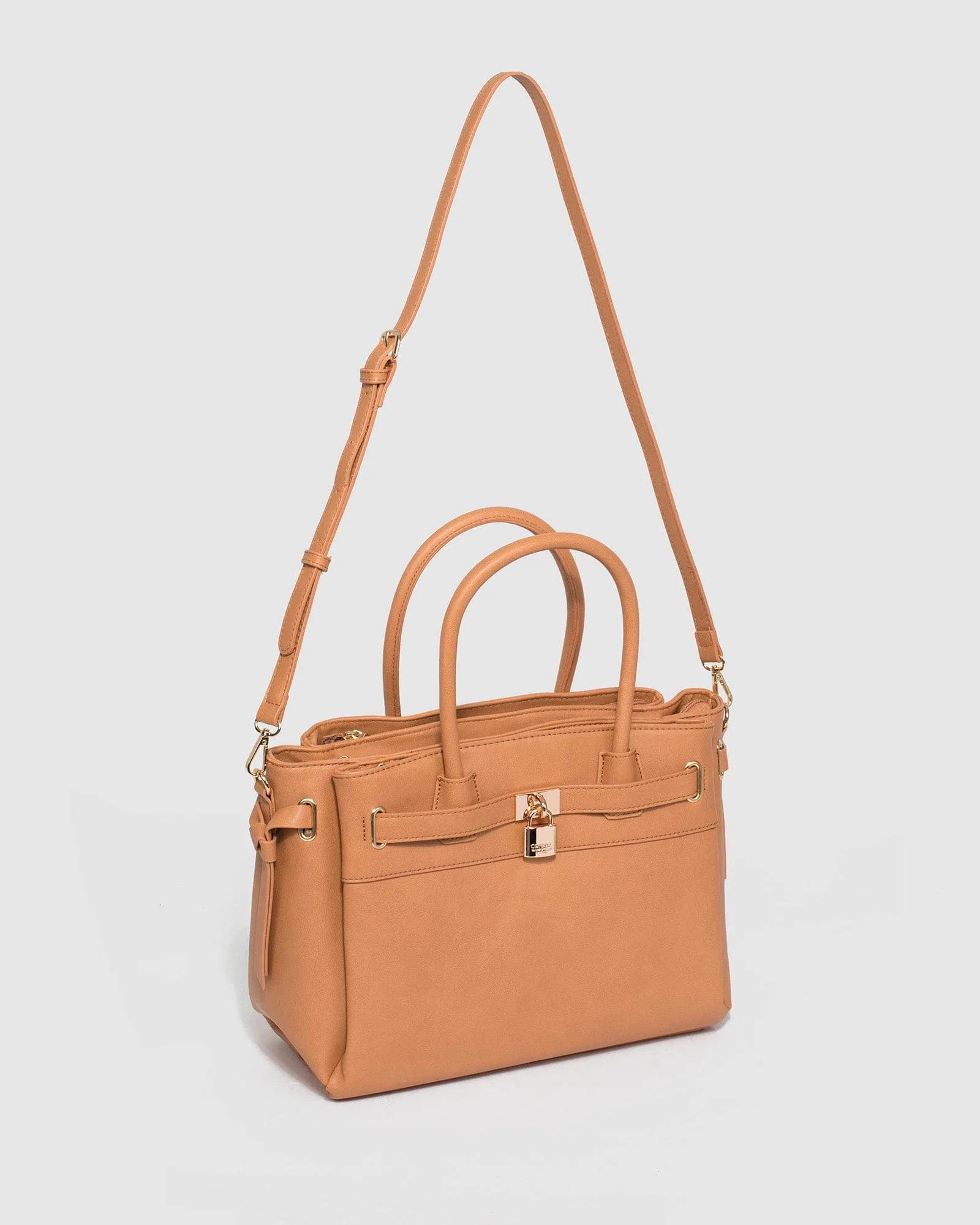 Caramel Elora Tie Tassel Tote Bag