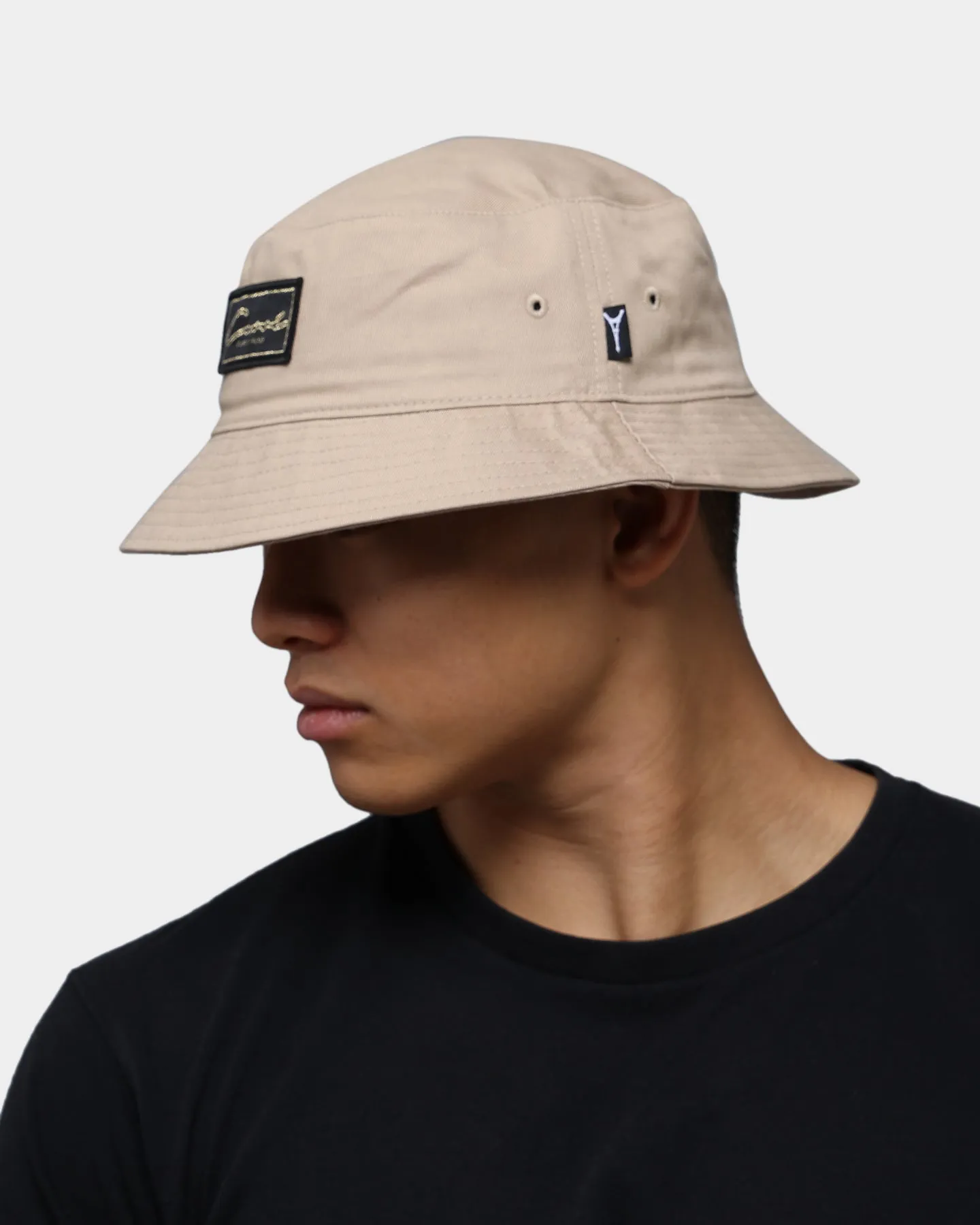 Carre Script Patch Bucket Hat Stone