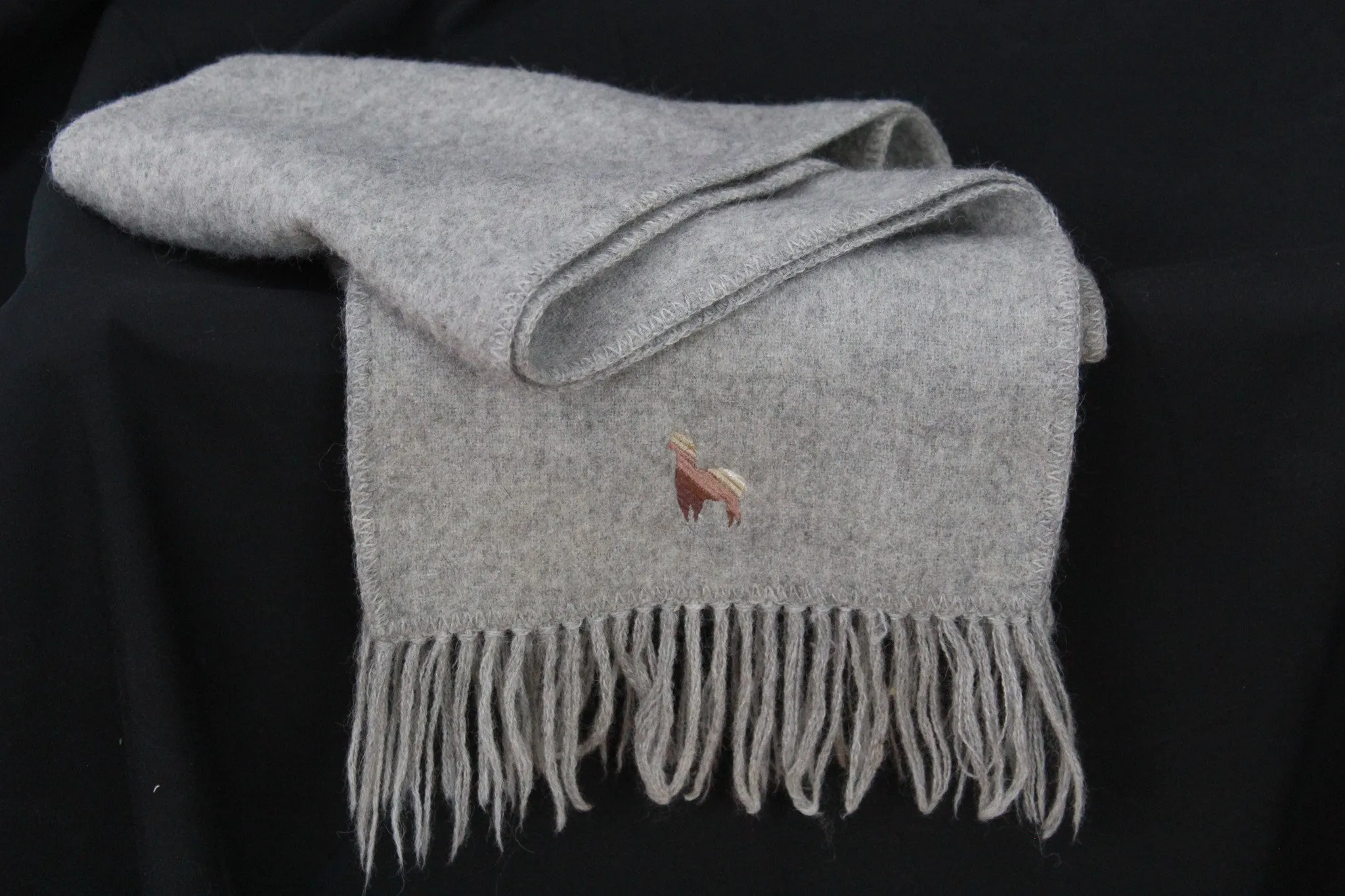 Classic Grey Alpaca Scarf
