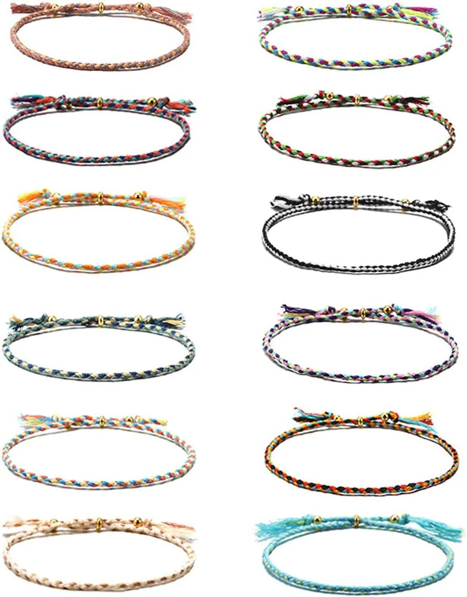 COLORFUL BLING Handmade Sea Tutle Totoise Bracelets Sets Adjustable Waterproof String Strand Bohemia Surfing Wave Bracelets for Women Friendship Anklets Foot Jewelry