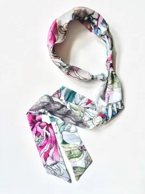 Effortless Scarf Headband | Esme Painted Floral | Chiffon | Easy to Style | Luxury Designer Headbands | Made to Order