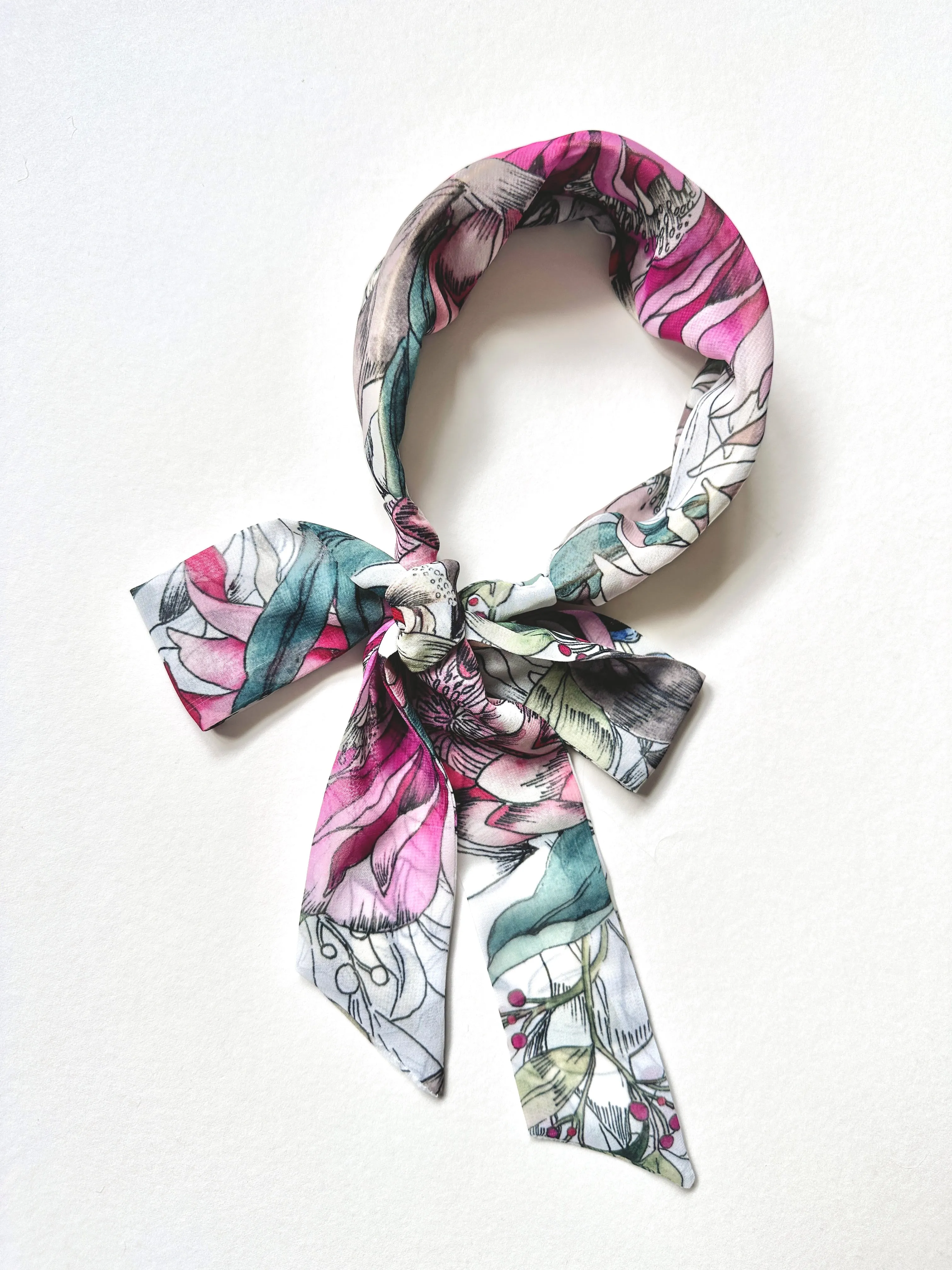 Effortless Scarf Headband | Esme Painted Floral | Chiffon | Easy to Style | Luxury Designer Headbands | Made to Order