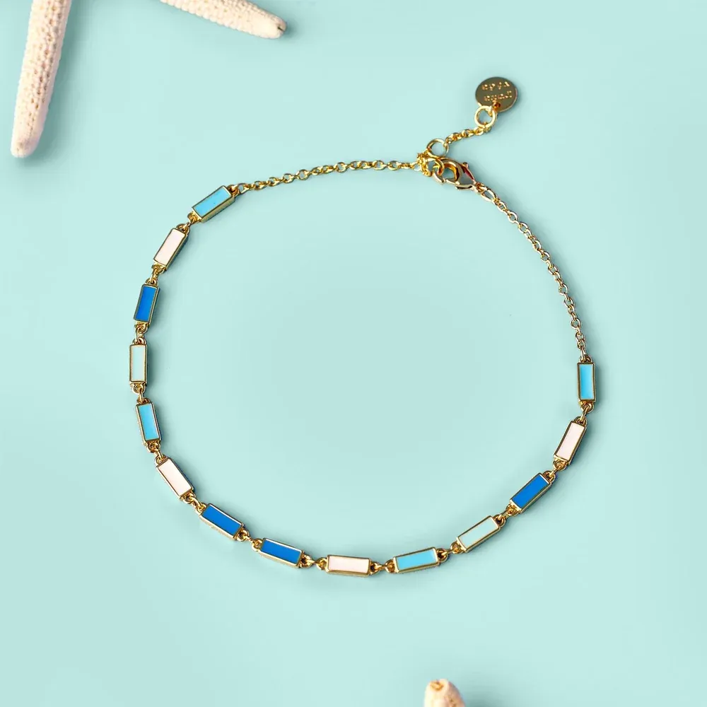 Enamel Bar Chain Anklet