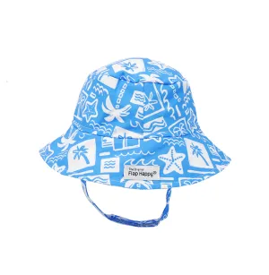 Flap Happy- UPF50 Bucket Hat (Seaside Palms, XS-XL)