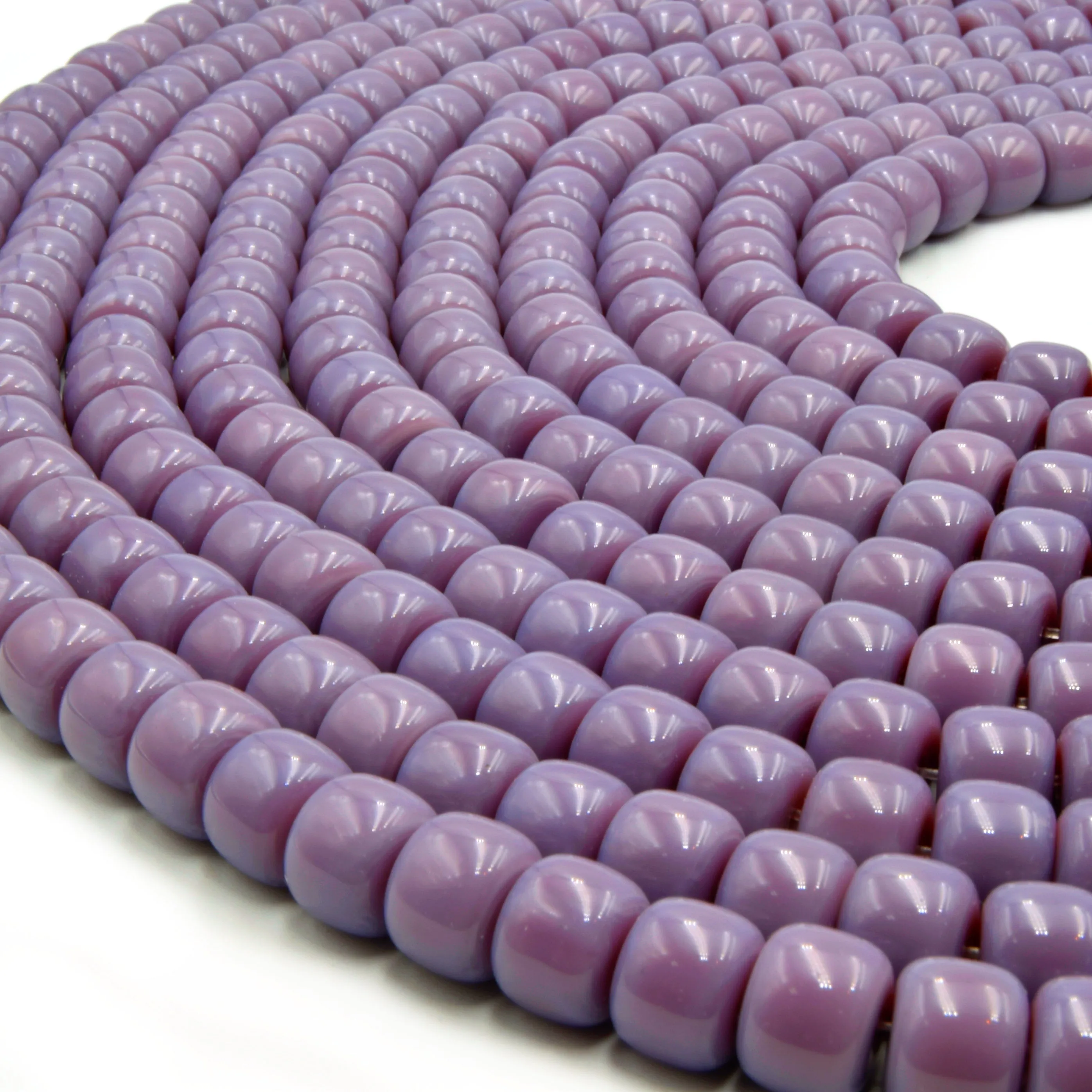 Glass Heishi Beads - 10mm Thick Glass Beads for Bracelets, Necklaces, and Jewelry Supplies