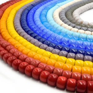 Glass Heishi Beads - 10mm Thick Glass Beads for Bracelets, Necklaces, and Jewelry Supplies