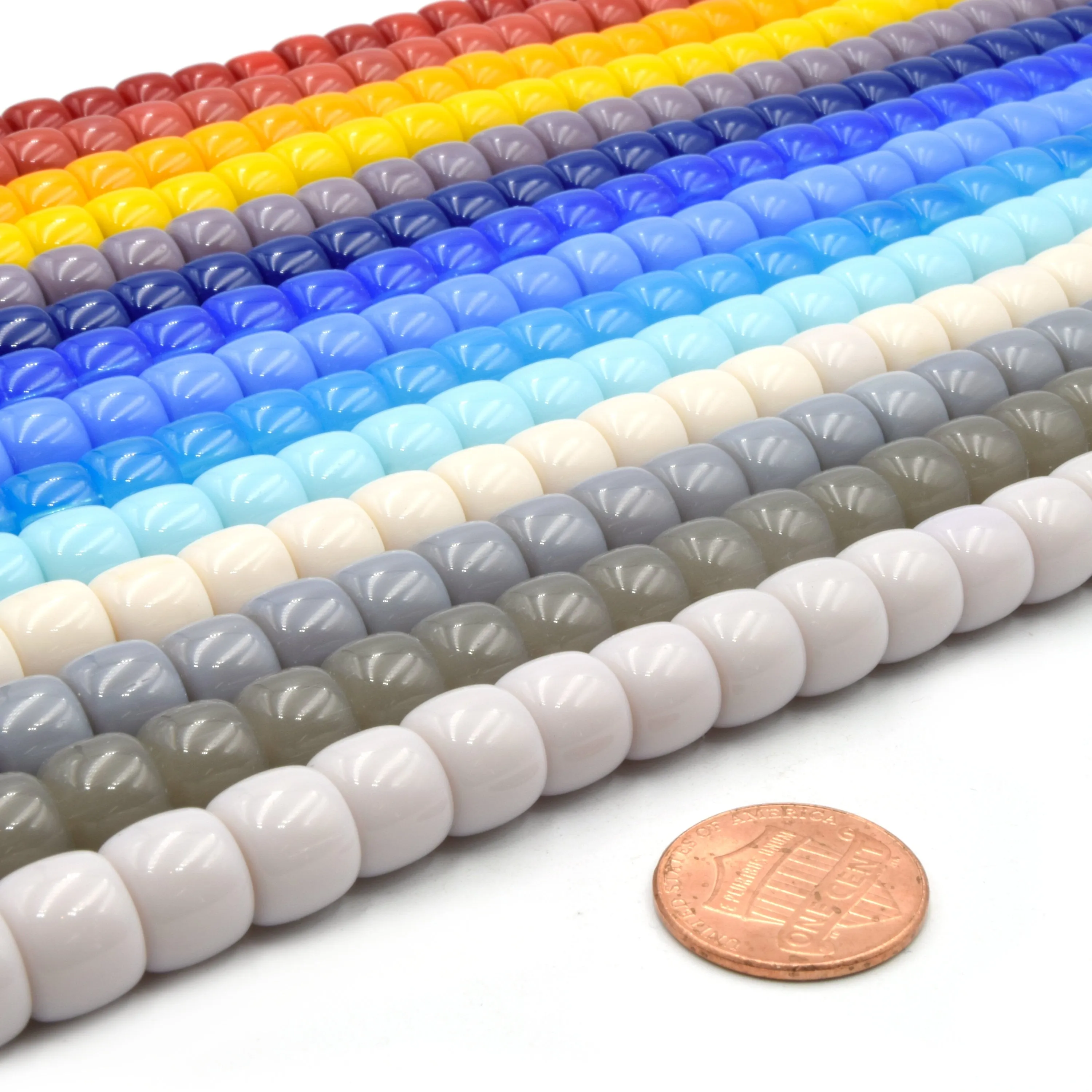 Glass Heishi Beads - 10mm Thick Glass Beads for Bracelets, Necklaces, and Jewelry Supplies