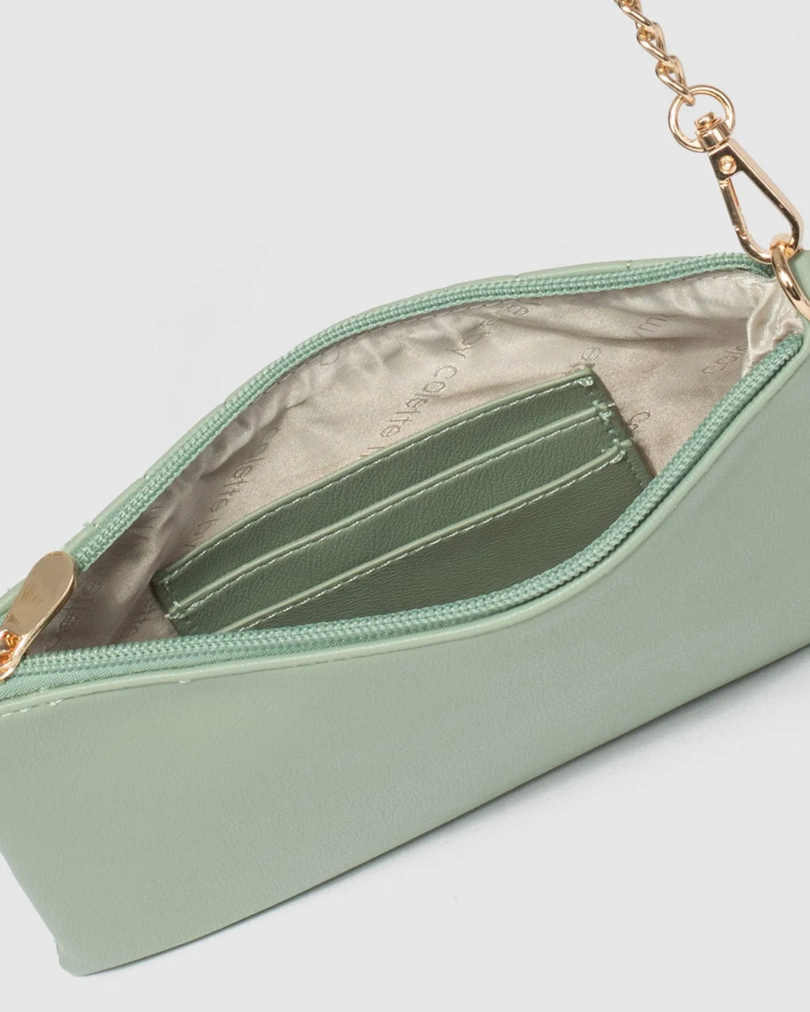 Green Peta Floral Quilt Chain Bag