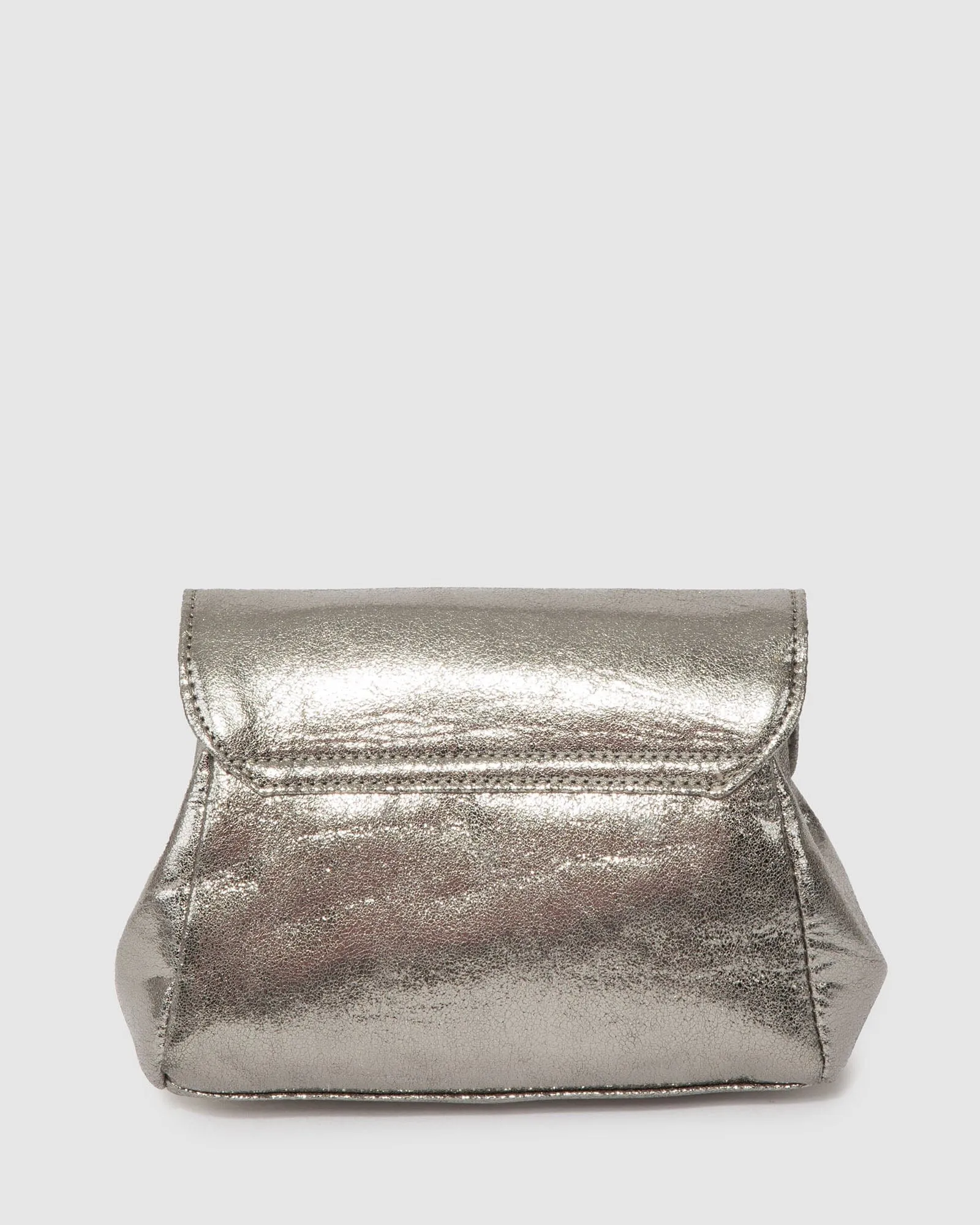 Gunmetal Penny Chain Pouch Bag