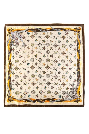 In Fine Feather Brown Square Satin Scarf