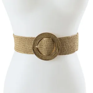 Khaki Boho Straw Paper Fashion Belt
