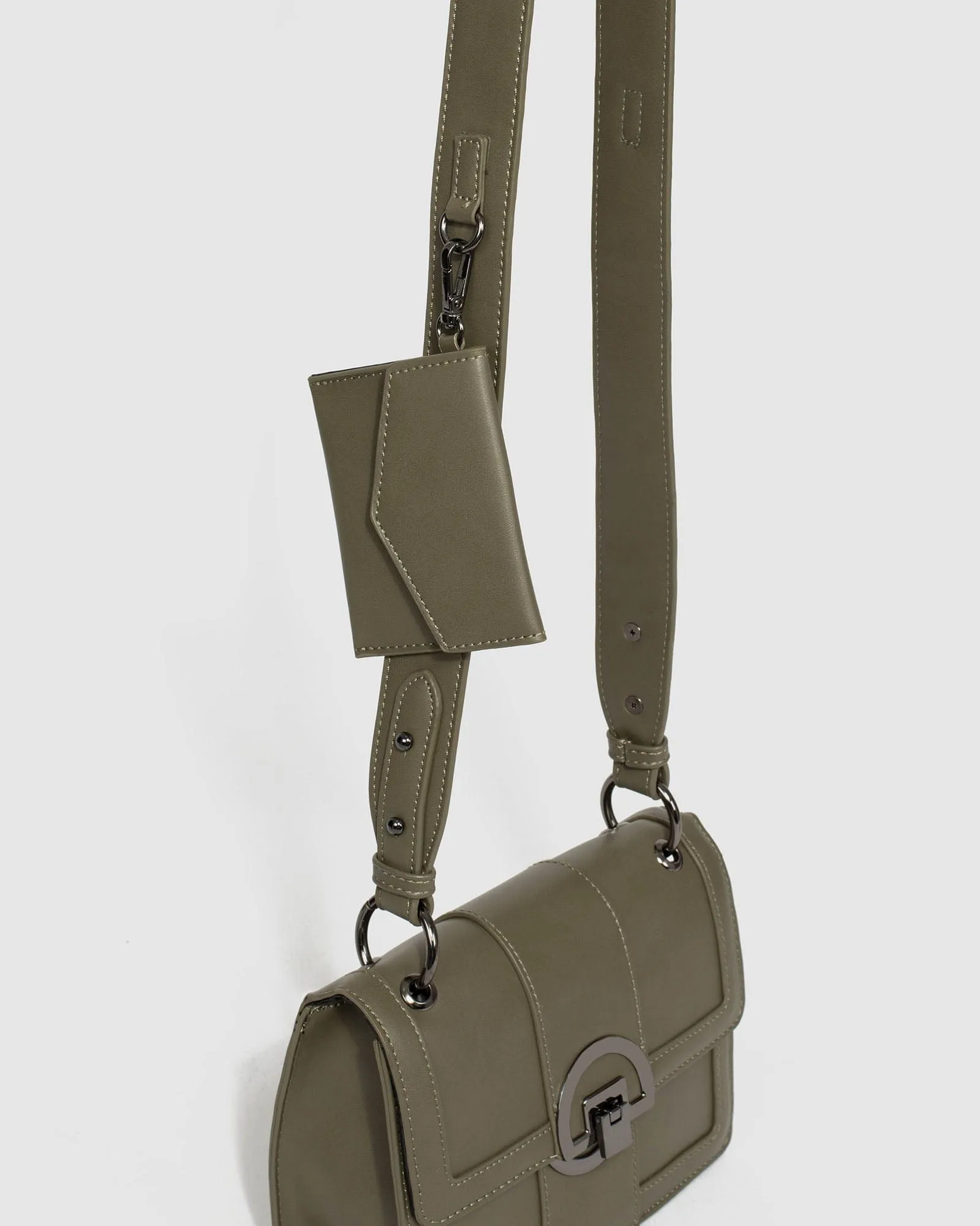 Khaki Sierra Pouch Crossbody Bag