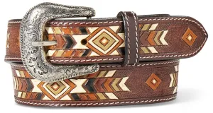 Ladies' Southwestern Multi-Colored Hand Tooled Western Belt