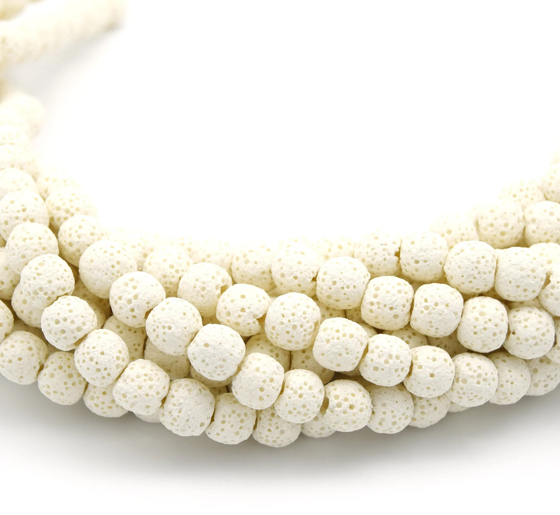Lava Bead White Round Diffuser Lava Bead | 6mm 8mm 10mm 12mm 14mm 16mm 18mm Available