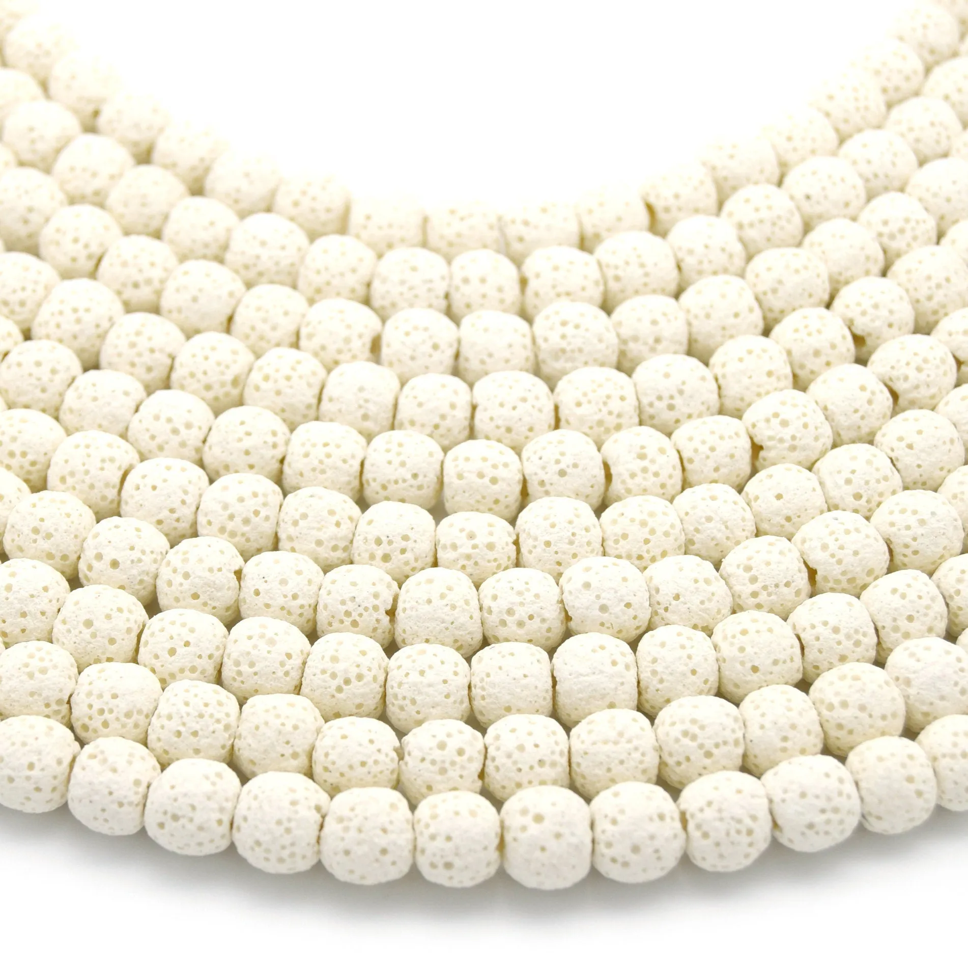 Lava Bead White Round Diffuser Lava Bead | 6mm 8mm 10mm 12mm 14mm 16mm 18mm Available
