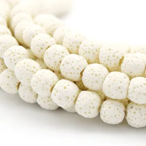 Lava Bead White Round Diffuser Lava Bead | 6mm 8mm 10mm 12mm 14mm 16mm 18mm Available