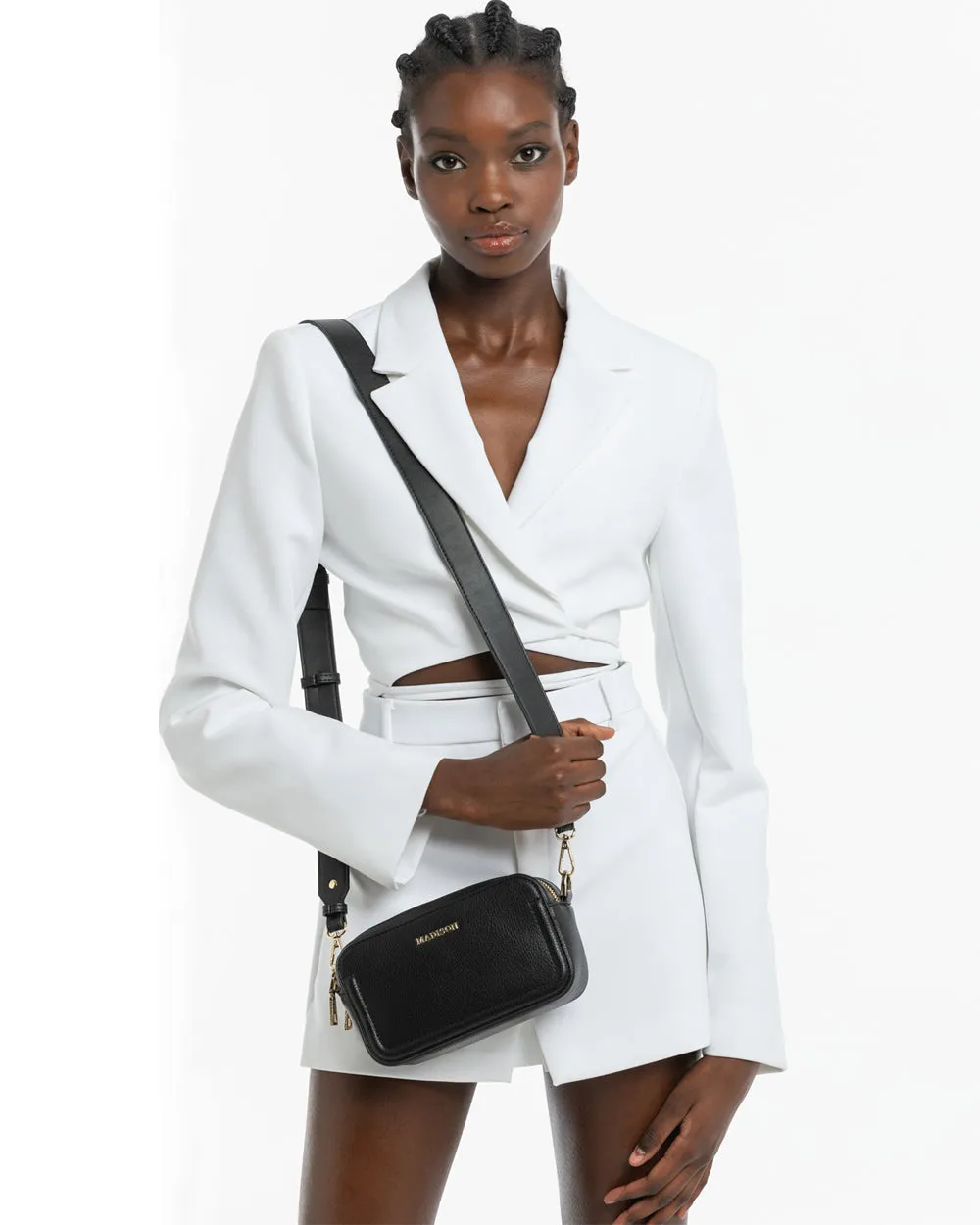Maddie Double Zip Camera Crossbody Bag   Large Link Chain