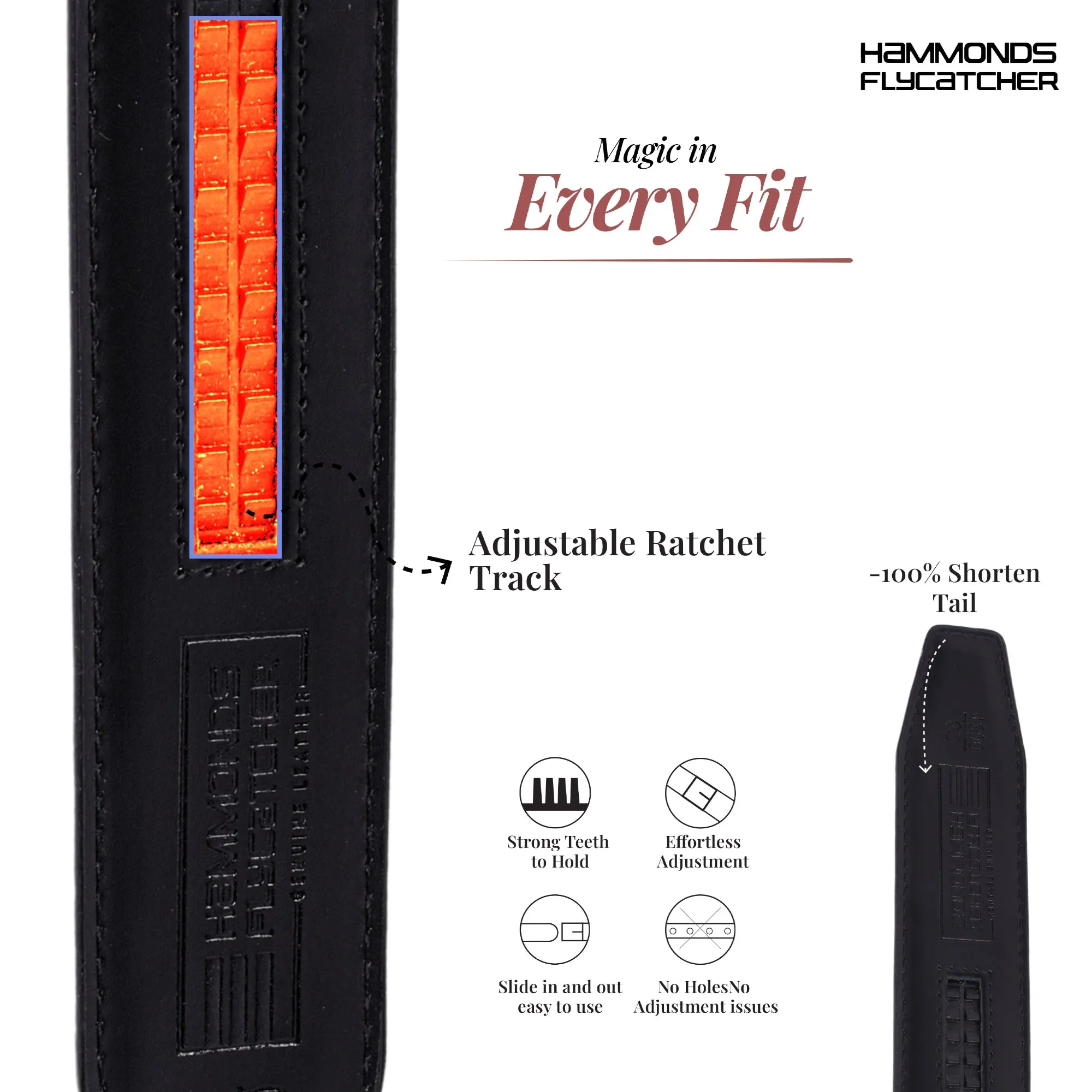 Men's Premium Leather Belt with Auto Lock, Slide Lock & Hidden Tail - Stylish Everyday Wear