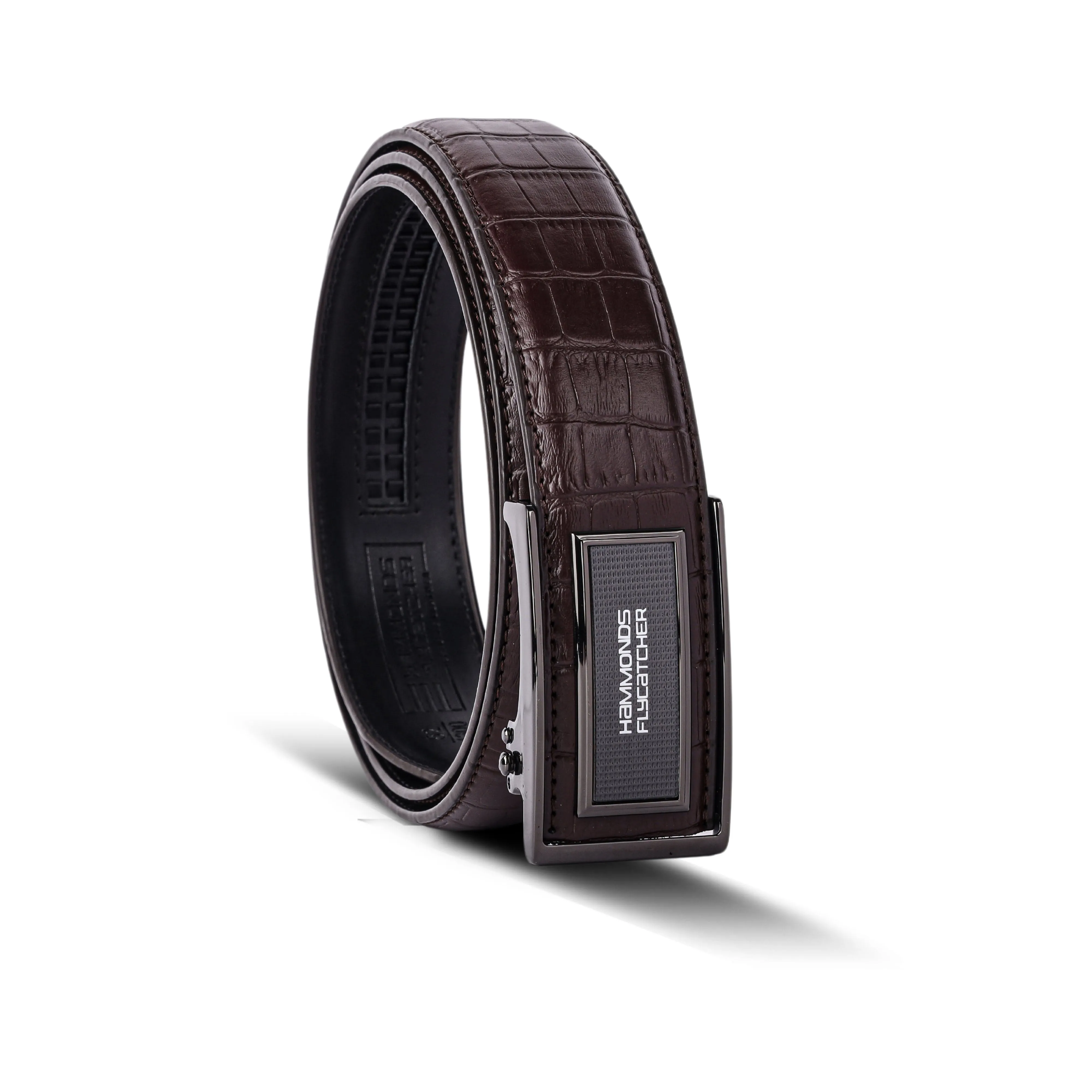 Men's Premium Leather Belt with Auto Lock, Slide Lock & Hidden Tail - Stylish Everyday Wear