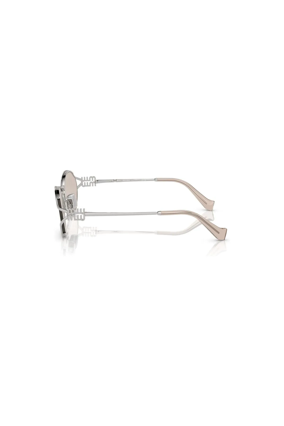 Miu Miu Oval Wire Framed Sunglasses - Silver/ Pale Gold