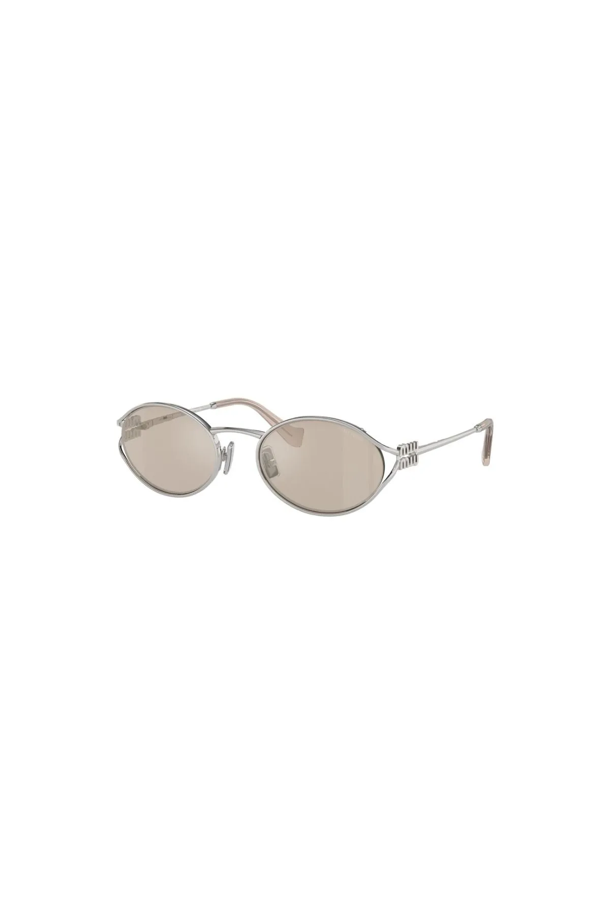 Miu Miu Oval Wire Framed Sunglasses - Silver/ Pale Gold