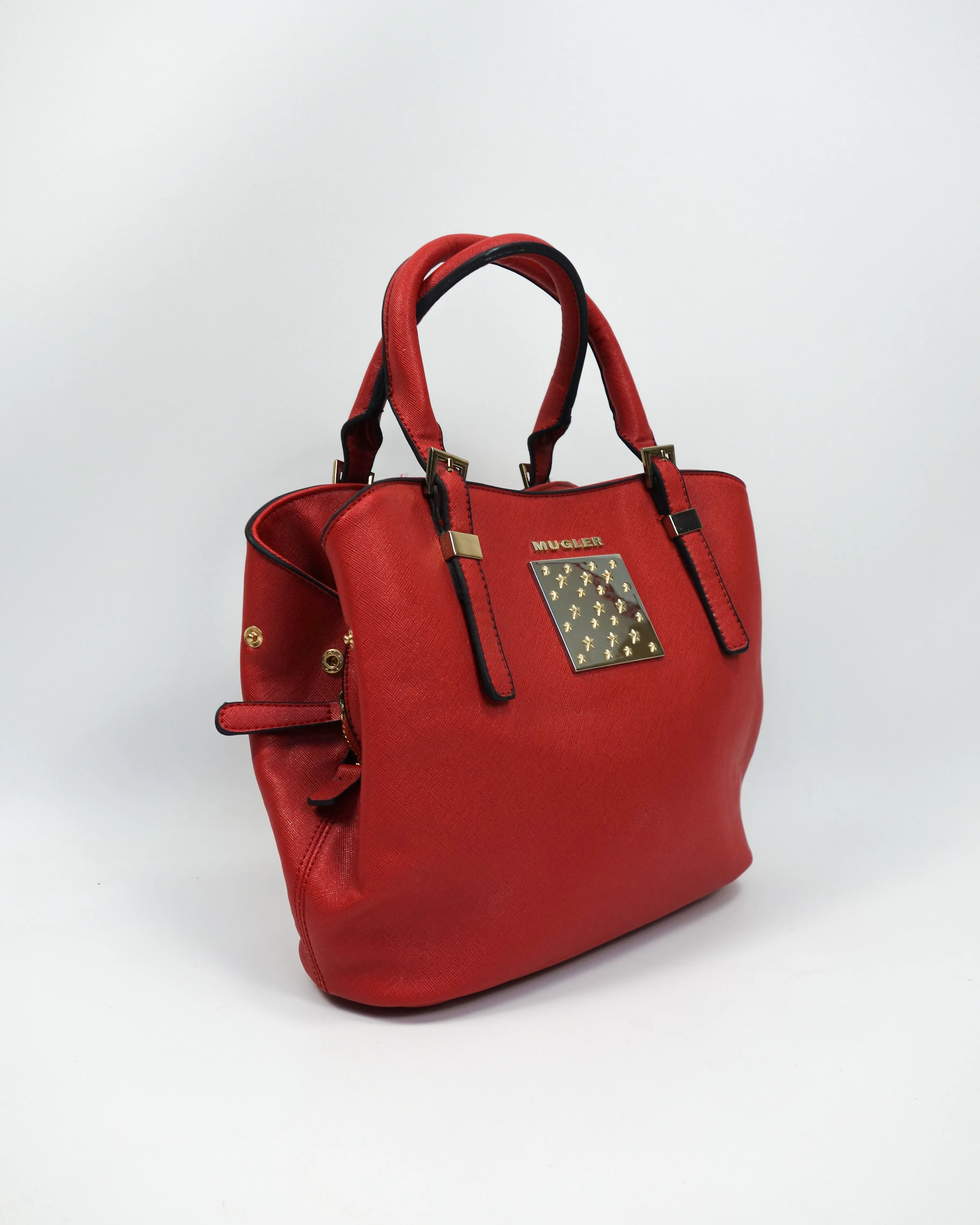 Mugler Textured Red Leather Bag 2000's