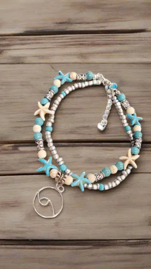 Multi Sea Starfish Anklet LC01093-13
