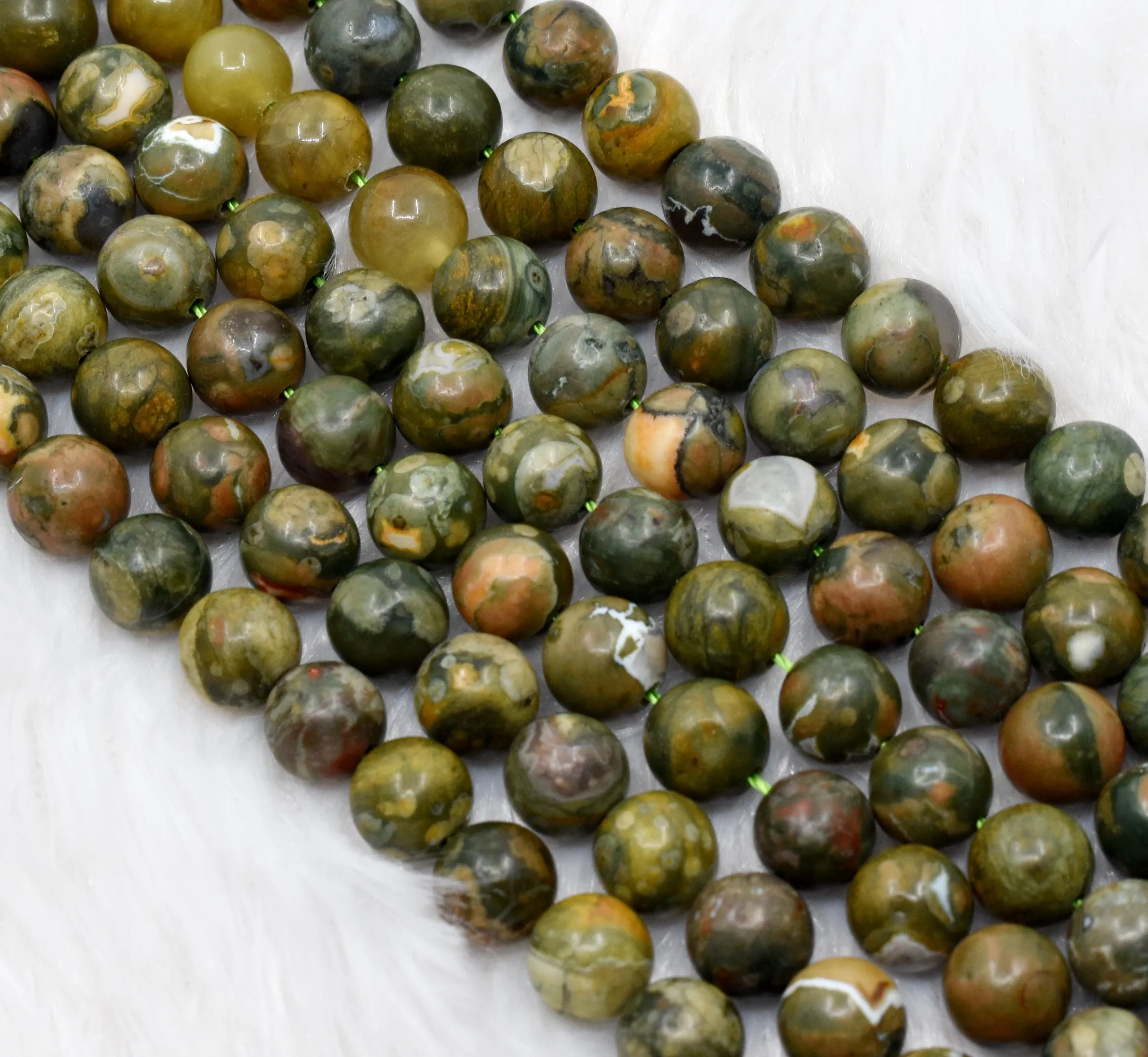 Ocean Jasper Beads, Natural Round Crystal Beads 4mm to 12mm.