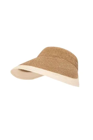 Packable UPF50 Wide-brim Straw Sun Visor with Adjustable Closure