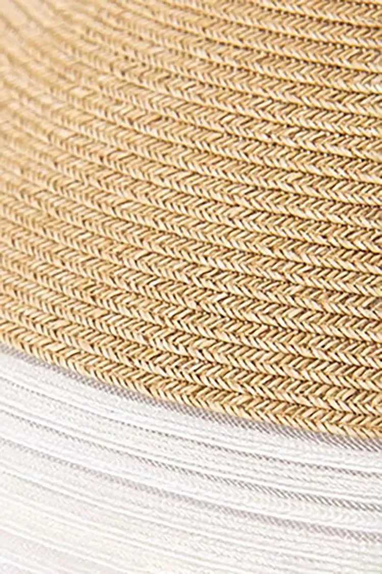Packable UPF50 Wide-brim Straw Sun Visor with Adjustable Closure