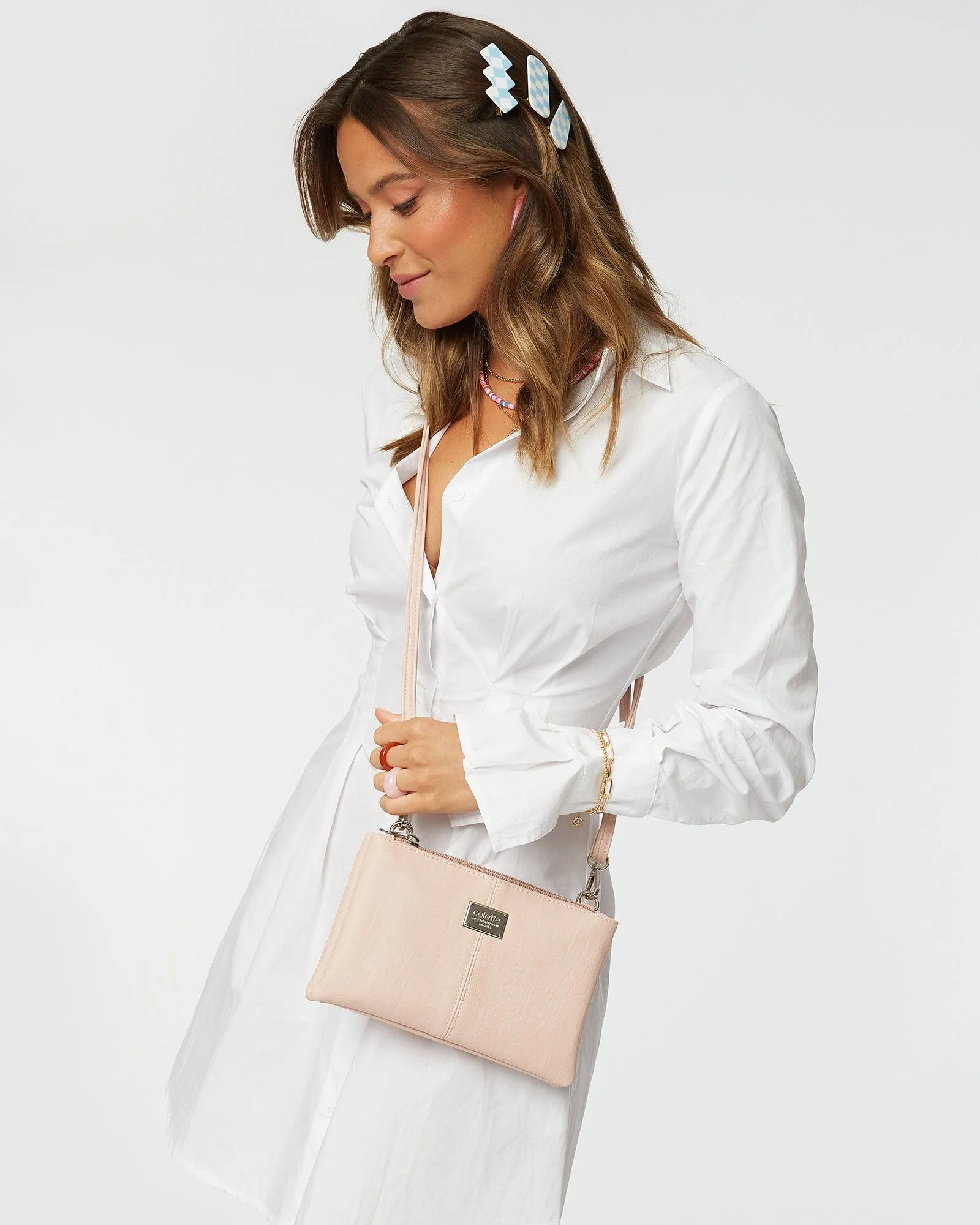 Pink Double Pouch Bag