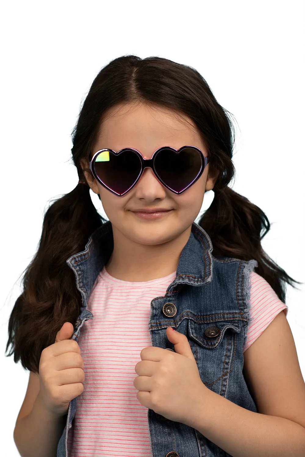 Pink Eletroplated Heart Arkaid Sunglasses