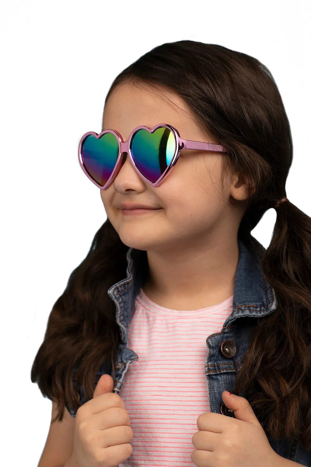 Pink Eletroplated Heart Arkaid Sunglasses