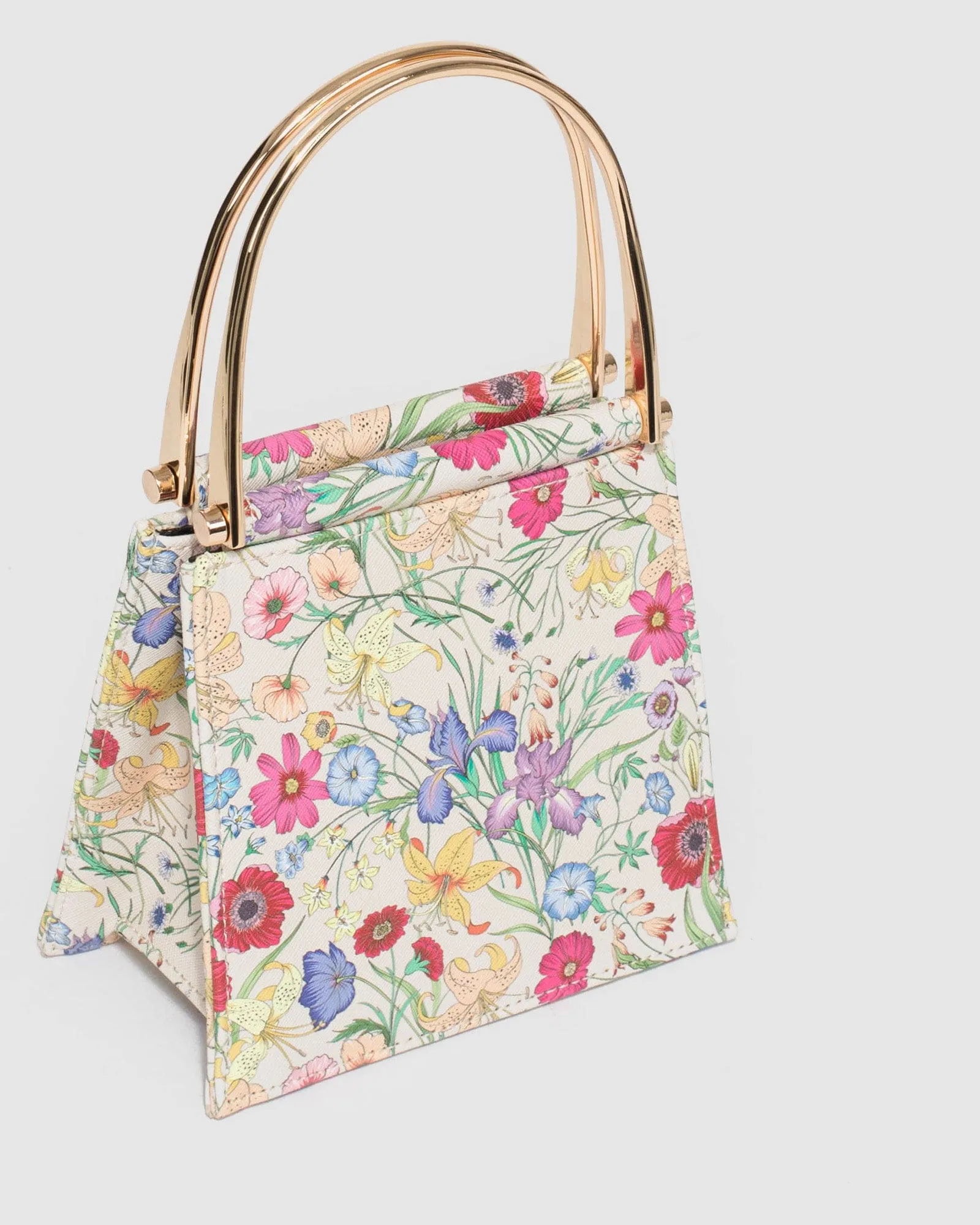 Print Joanna Metal Handle Mini Bag