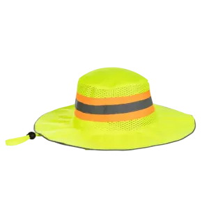 Reflective lime brimmed bush sun hats