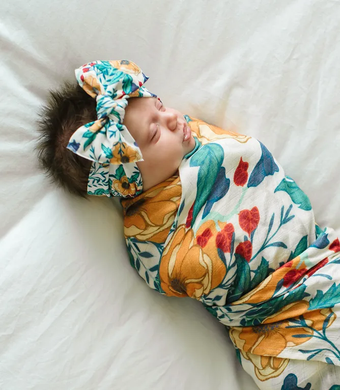 SINGLE SWADDLE: blue bell