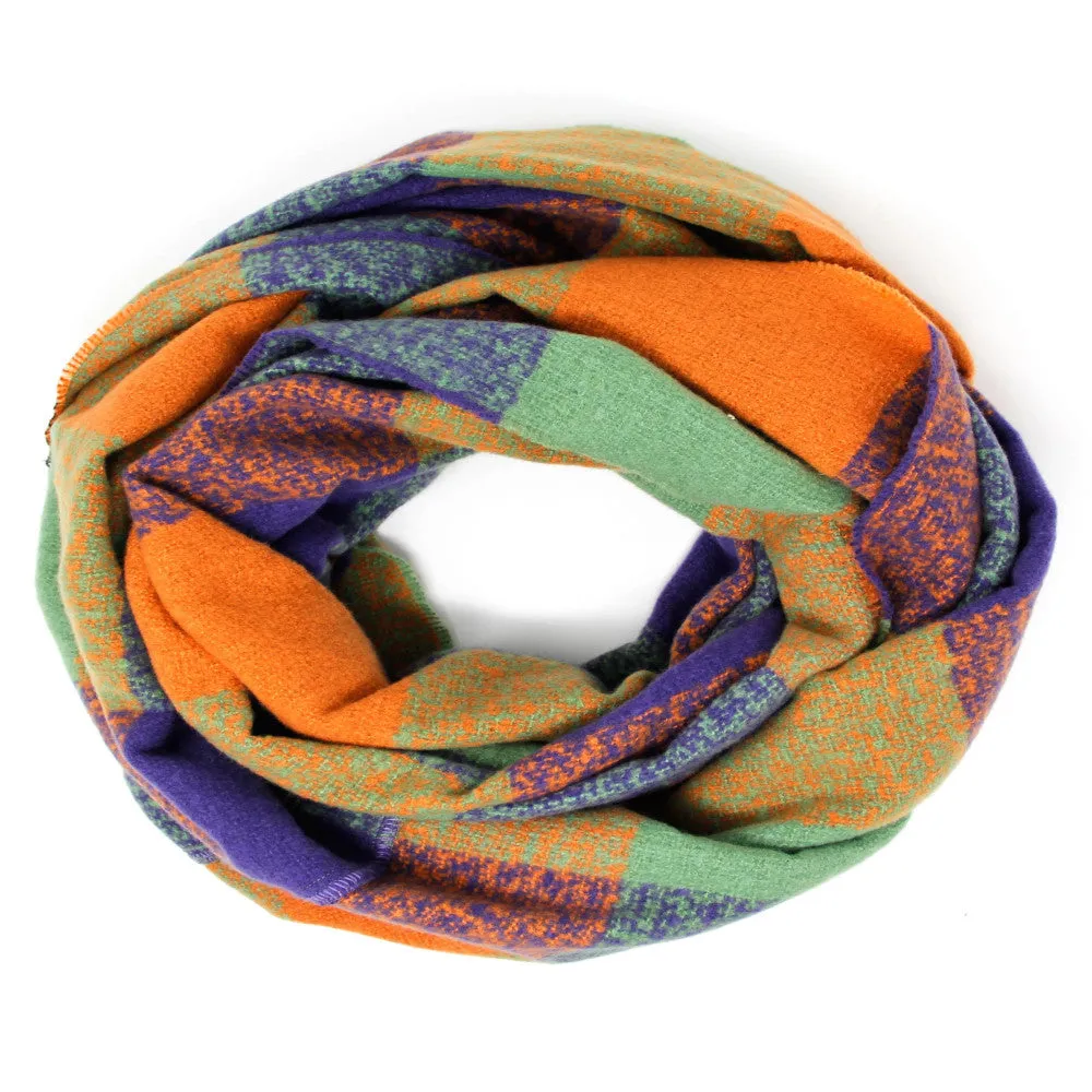 Soft Touch Plaid Boucle Infinity Scarf